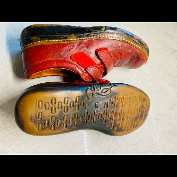 Eject red and orange beautiful leather sneakers - Picture 6 of 8